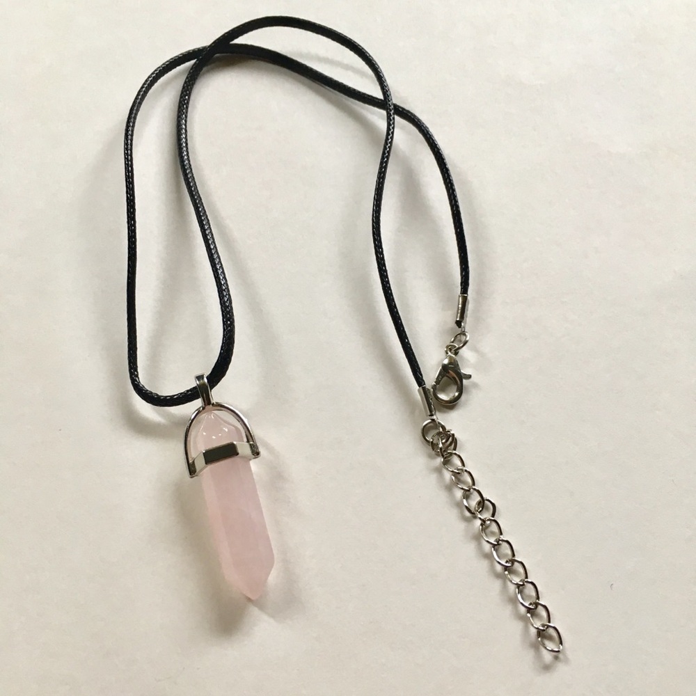 Rose Quartz 'Love Stone' Natural Stone Necklace - Picture 3 of 4